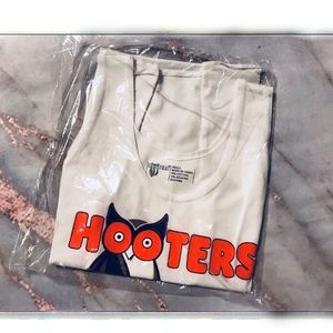 Hooters Orange and White Tank Top